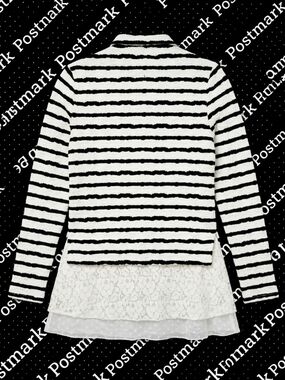 ​Anthropologie Postmark Striped Open Front Eyelash Knit Cardigan
